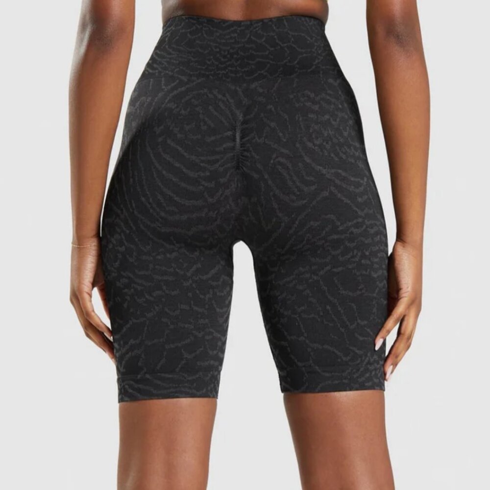 Gymshark Women's Size XS Adapt Animal Seamless Workout Biker Shorts Black NEW - Picture 4 of 7